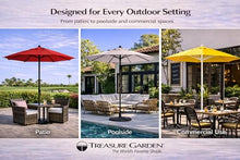 Treasure Garden 7.5ft Patio Umbrella – Outdoor Market Umbrella – Push Button Tilt – Bronze Aluminum Frame (Sunbrella, Natural)