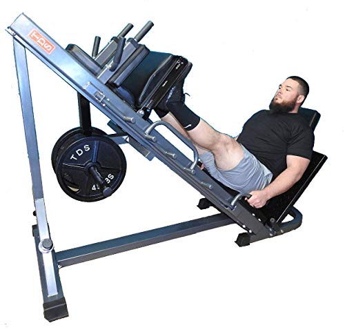 TDS 4-Way Hip Sled Leg Press HACK Squat Calf Raise DLX Pads Grey & Black