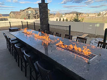 EasyFirePits DIY Pro Pre-Plumbed Gas Linear Fire Table Kit w/Glass Windscreen, Stainless Steel Pan, Burner, and Professional Gas Connection Kit (70.5X13.5)