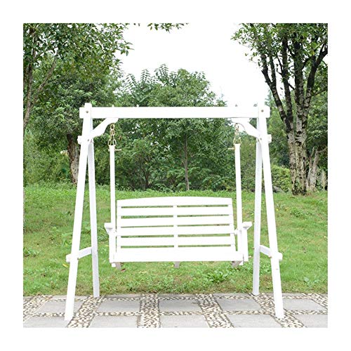ELUKHT Creative Hotel Patio Porch Swing Glider with Stand Outdoor Patio Swing Chair, White Porch Glider Swing Chair Outdoor Swing Chair Bench Perfect Set for Patio, Garden, Porch and Poolside