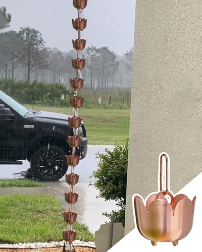 LZPHGB Decorative Rain Chain for Eaves Drainage, Cascading Waterfall Design Enhances Outdoor Aesthetics, Easy Installation Solution,Size_name-8m (26.2ft)