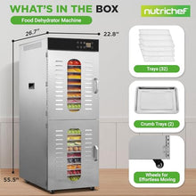 NutriChef 32 Layer Commercial Food Dehydrator Machine Silver