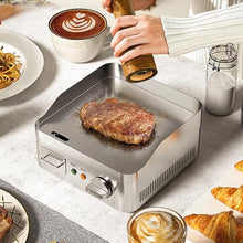 13.7" Electric Griddle, Commercial Electric Countertop Griddle Grill, Non-Stick Stainless Steel Flat Top Grills for Kitchen Restaurant