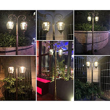 EliteBloom Solar Street Lights Outdoor Lamp Post Light, Waterproof High Pole Light Aisle Villa Landscape Light Anti-Rust Lighting Fixture Park Patio Road Post Lamp (Bronze Height 290cm)