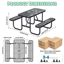 Chantmo Heavy-Duty Park Bench for Outside, Black Powder Coated Steel Outdoor Furniture, Commercial-Grade Weatherproof Outdoor Benches for Park, Patio, Porch & Garden