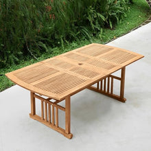 Cambridge Casual Sydney 6 Piece Teak Outdoor Dining Set with Extendable Dining Table, Includes 4 Wicker Dining Chairs with Seatpad, Bench, and Extendable Dining Table with Umbrella Hole