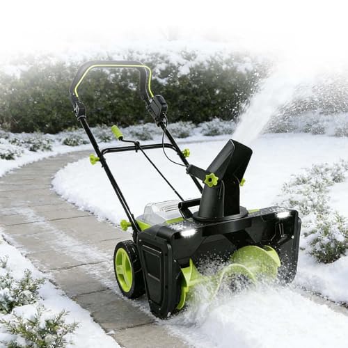 40V Battery Snow Blower, Cordless Snow Blower with Spiral Auger, 20-Inch Clearing Width Lightweight Body for Easy Maneuver On Decks Tight Residential Spaces Effortless Snow Removal