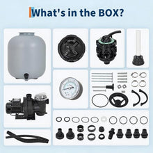 19" Sand Filter Pump for Above Ground Pool with Timer, 1.5HP 6075GPH Swimming Pool Pump & Sand Filter System with 7-Way Valve & Strainer Basket, Pool Pumps Above Ground, Grey
