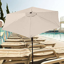 Green 8.9ft Parasol Canopy Cover UV Protection Market Table Umbrella Replacement Canopy for 2.7M 6 Ribs Sunshade Cover for Garden Patio Beach Pool
