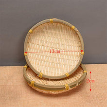 VUBYSG Round Hand-Woven Bamboo Fruit and Vegetable Basket Drain Basket Storage Basket Snack Biscuit Drying Tray Needed,18cm,18cm