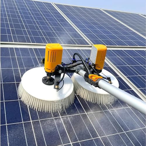 Telescopic Water Solar Panel Cleaning Brush w/Adjustable Brush Head, Electric Pool Cleaning Brush, Fed Solar Panel Cleaning Kit, for Cleaning Cars Trucks Vans Swimming Pool Billboard(11.48")