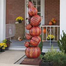 Zaer Ltd. Large Metal Halloween Archway Arbor (Happy Harvest Stacked Pumpkins Metal Arbor)