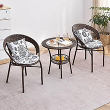 JKSVTF Outdoor Tables Chairs 3/4/5 Pieces Outdoor Pe Bistro Set,Patio Balcony Furniture,Coffee Table Chair Sets with Cushions Pillows,for Backyard (3 Piece Set)