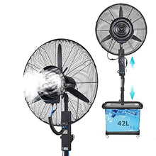 KUYBTU Commercial Oscillating Misting Fan for Outdoor Use, 90-Degree Rotation with 3 Cooling Speeds, Ideal for Patios, Restaurants, Garages, and Gyms