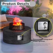 2-Piece 30" Propane Fire Pit Table for Outside Patio with Hidden Tank Table