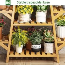 OJKJGYTF Bamboo Plant Stand 12 Tiered Plant Shelf Storage Rack Multifunctional Potted Flower Holder for Multiple Plants Bamboo Ladder Plant Rack