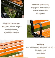 ERoomQ Outdoor GThe Bench,Outdoor GThe Patio Bench, Can Load 400kg seat with backrest, Anticorrosive Solid Wood Outdoor Long Benches and Chairs (1.5m Without backrest)