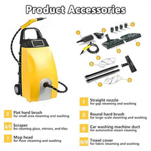 High Pressure Steam Washer Jet Washer with Accessories Portable Power Wash for Effective Cleaning for Cleaning Patios,Vehicles,and Gardens Yellow