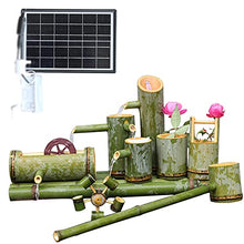 GenSDH Solar Fountain Bird Bath Solar Fountain Bamboo Fountain Bamboo Pipe Filtration and Pumping,Scenic Water Circulation System,Solar Circulation Pump,6(90Cm/35.4In)