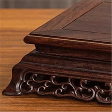 QUANGJN Pcs Plants Saucers Carved Crafts Ornaments Solid Wood Bracket Rectangular Flowerpot Vase Porcelain Buddha Base Plant Pot Saucers,