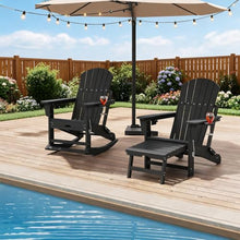 Rocking Adirondack Chairs Set of 4, Folding All-Weather HDPE Outdoor Chair