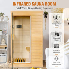 OUTEXER Far Infrared Sauna Canadian Hemlock Wood Indoor 800W with Control Panel Wood Color
