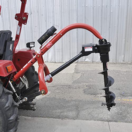 Tool Tuff Model 400 3-Point Tractor Post Hole Digger with 6" Auger Red