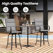 Soohow Swivel Patio Bar Stools Set of 6, Outdoor Barstools with Paded Textilene Fabric, All Weather Bar Height Outdoor Chairs, Tall Swivel Patio Chair for Balcony, Poolside, Yard