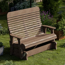 Wildridge Signature Double Glider Outdoor Weather Resistant Poly Bench Tudor Brown