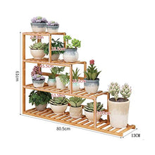 ZOCWJK Plant standBalcony Flower Stand, Solid Wood Multi-Level Balcony Floor Stand Indoor Living Room Flower Pot Stand, Saves Space,