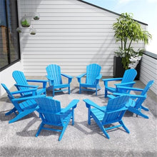 Costaelm Portside Classic Outdoor Adirondack Chairs Set of 8 Pacific Blue