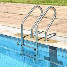 Swimming Pool Escalator Stainless Steel 3-Level Non-Slip Water Ladder Swimming Pool handrail Climbing Ladder Indoor and Outdoor handrail Pedals Embedded/Silver / 54cm (Silver 54cm)