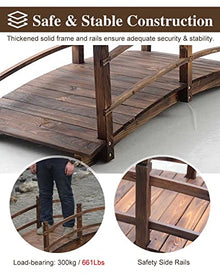 ZIMGOD Garden Landscape Bridge Outdoor Walkway Path, Arc Foot Bridge for Lawn Yard, Small Pond Bridges for Garden Landscaping, Length 4.5 5 6 Ft(180cm (6ft))