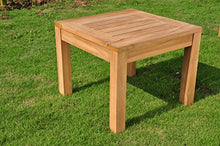 6 Pc A-Grade Outdoor Patio Teak Sofa Set - 3 Seater Sofa, 2 Deep Seating Club Chairs, 1 Side Table, 1 Rectangle Coffee Table and 1 Ottoman-Furniture Only - Madras Collection