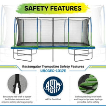 Upper Bounce Rectangle Trampoline Outdoor Set with Enclosure Blue