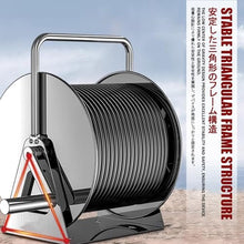 FENOKD Stainless Steel Garden Hose Reel Cart Hanger, Heavy Duty Holder for Outdoor Yards, Driveways, Farms, Patios,Stainless Steel a-30m