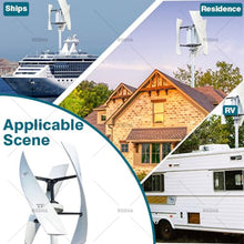 ROGHA Wind Turbine Generator Kit, 10000W-12000W Portable Vertical Helix Wind Power Turbine Generator, 3 Blade Wind Generator Kit with Charge Controller for Marine RV Home Industrial Energy 10000W-24V