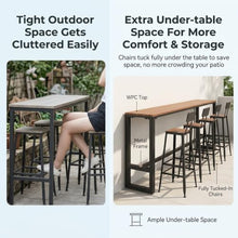Outdoor Bar Table, Narrow Pub Height Table for Patio, Balcony Bar Tables