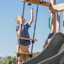 Backyard Discovery Endeavor Cedar Swing Set with Gray Wave Slide