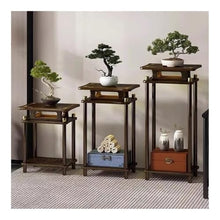 LUYOUBOZHU Vase Stand Walnut Colour Wood Bonsai Rack, Indoor Outdoor Home Decoration Plant Shelf