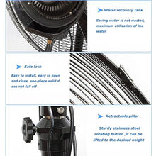 HQHAOTWU Electric Misting Oscillating Fan Humidification and Watering Industrial Spray High-Velocity Misting Fan Indoor&Outdoor 26inch