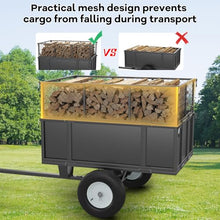 Garvee GarveeTech Heavy Duty 750 LBS Utility Trailer – 17 Cu Ft ATV Dump Trailer with Removable Sides, Pneumatic Tires & Quick-Dump Pull-Behind Yard Cart for Tractors, UTV, Lawn Mowers