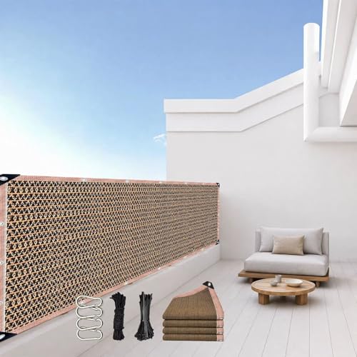LCPEHGF Sun Shade Sail 25' x 48' Rectangle Mocha UV Block Sunshade for Backyard Yard Deck Patio Garden Outdoor Activities and Facility.(We Make Custom Size)