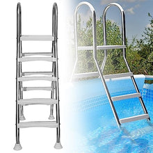 Swimming Pool Ladder Above Ground, 4 Steps Pool Ladder Load 500 Lb, Double-Sided Anti Slip Pool Steps Above Ground, for Backyard Above Ground Pool