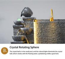 Large Outdoor Rockery Fountain Retro Yard Garden Home Villa Decoration Large Fountain Waterfall Concrete Fountains Housewarming Gift(6.6 ft high)