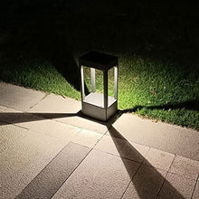 VELLOW Square Solar Post Lantern Light,IP55 Waterproof Road Stigma Lamps Fixtures,Outdoor Aluminum Yard High Brightness LED Column Lamp Lantern,Decorations Landscape Lighting for Patio Porch Railing