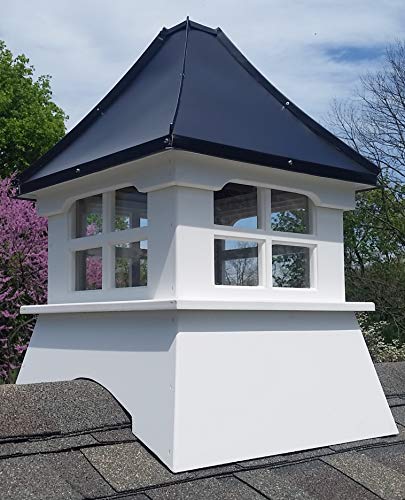 Accentua Laguna Cupola 20 in. Square 32 in. High White with Black Aluminum Roof