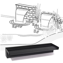 Waterfall Fountain Outdoor, 316 Stainless Steel Pond Waterfall Blade for Garden, Pond Waterfall Cascade, Waterfall Spillway for Pool Water Features (30/60cm)(Color:Black,Size:60cm)