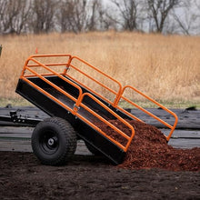 Impact IMPLEMENTS® 1500lb HD Agricultural Trailer with Solid Floor & Sides. Rugged Tires and Solid Sides with Tailgate for Increased Capacity. Original USA Design.