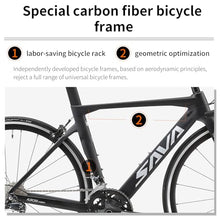 SAVADECK Carbon Road Bike with Shimano SORA R3000 18 Speed Derailleur System White